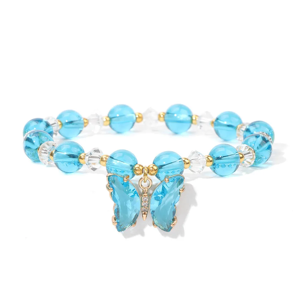 Wholesale Butterfly Pendant Agate Bracelet