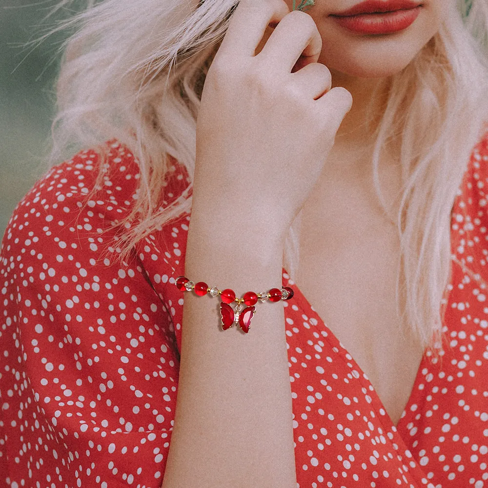 Wholesale Butterfly Pendant Agate Bracelet