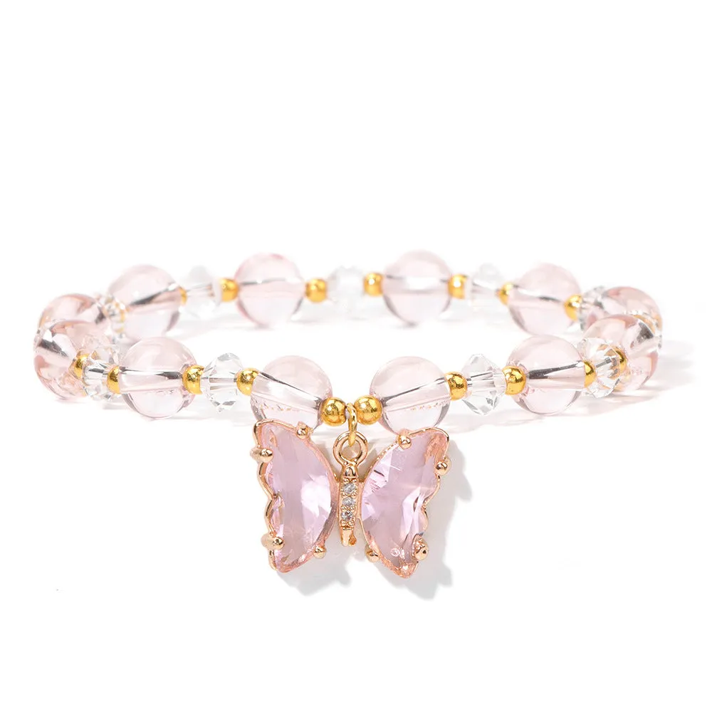 Wholesale Butterfly Pendant Agate Bracelet