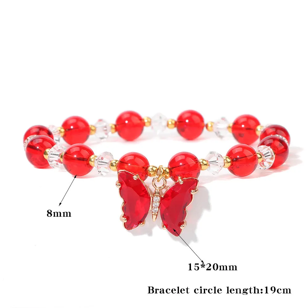 Wholesale Butterfly Pendant Agate Bracelet