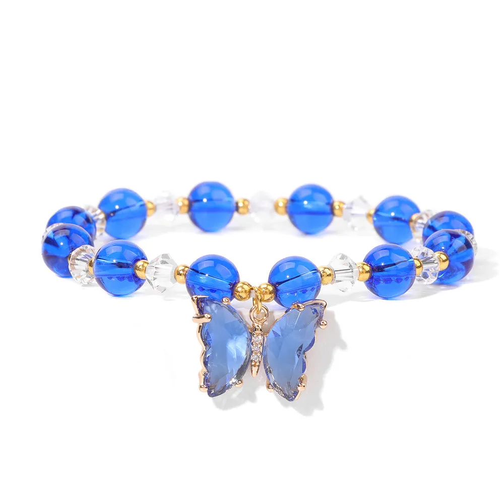 Wholesale Butterfly Pendant Agate Bracelet
