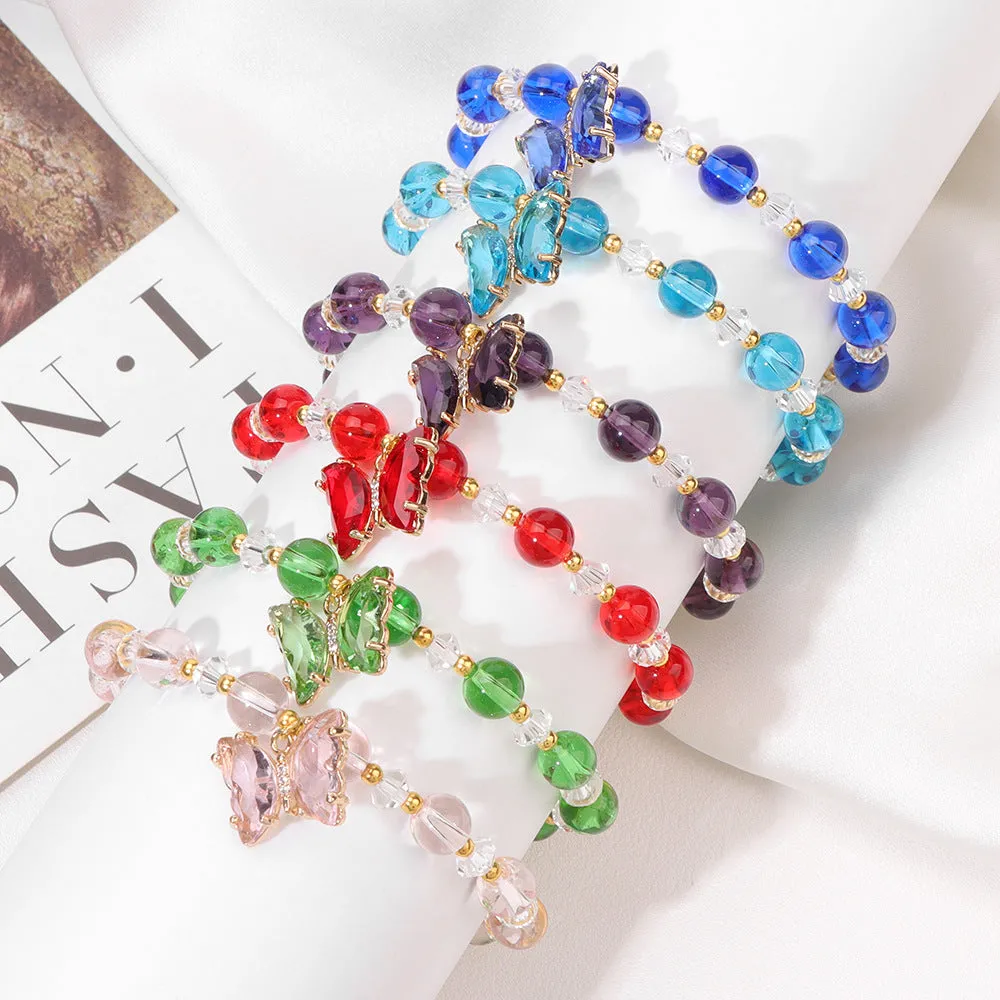 Wholesale Butterfly Pendant Agate Bracelet