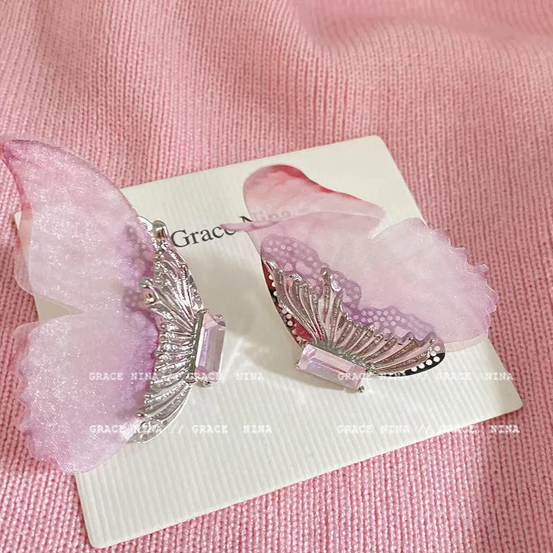 Wholesale Butterfly Tassel Alloy/silver Plated/gold Plated Earrings