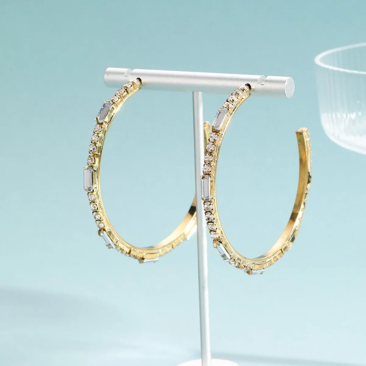 Wholesale C-shaped Diamond Earrings