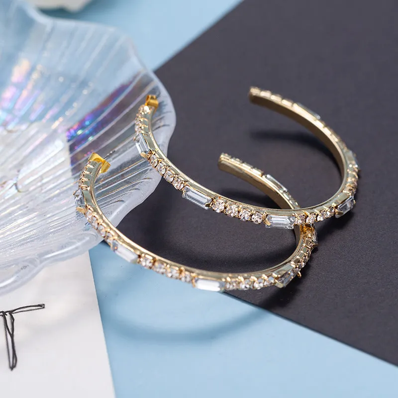 Wholesale C-shaped Diamond Earrings