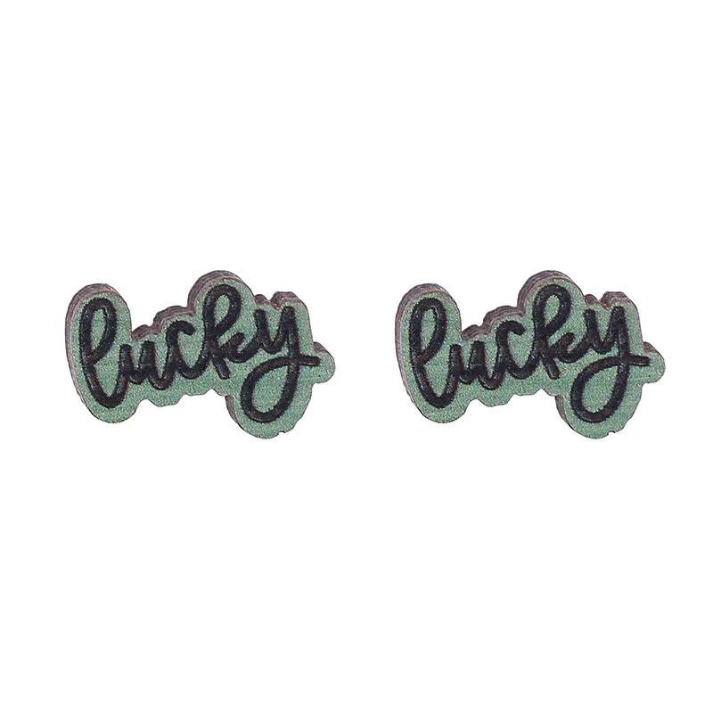 Wholesale Carnival Masquerade Party Clover  Mardi Gras Earrings