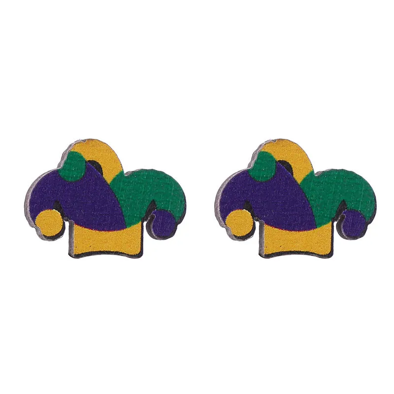 Wholesale Carnival Masquerade Party Clover  Mardi Gras Earrings