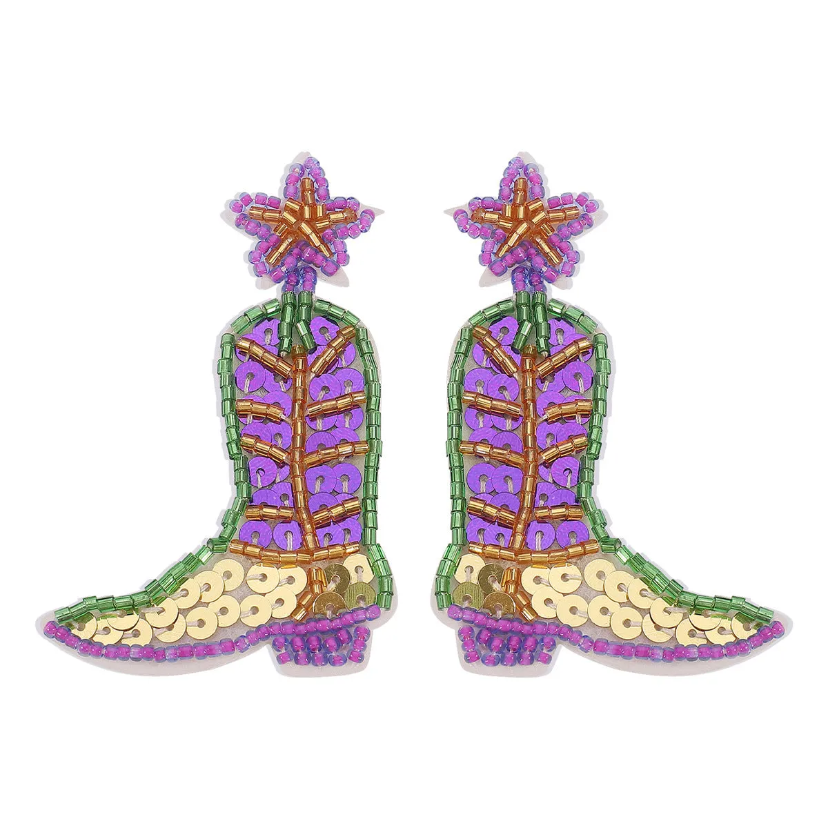 Wholesale Carnival St. Patrick's Day Mask Boots Tassel Earrings