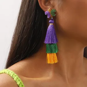 Wholesale Carnival St. Patrick's Day Mask Boots Tassel Earrings