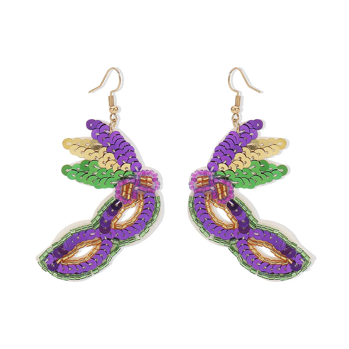 Wholesale Carnival St. Patrick's Day Mask Boots Tassel Earrings