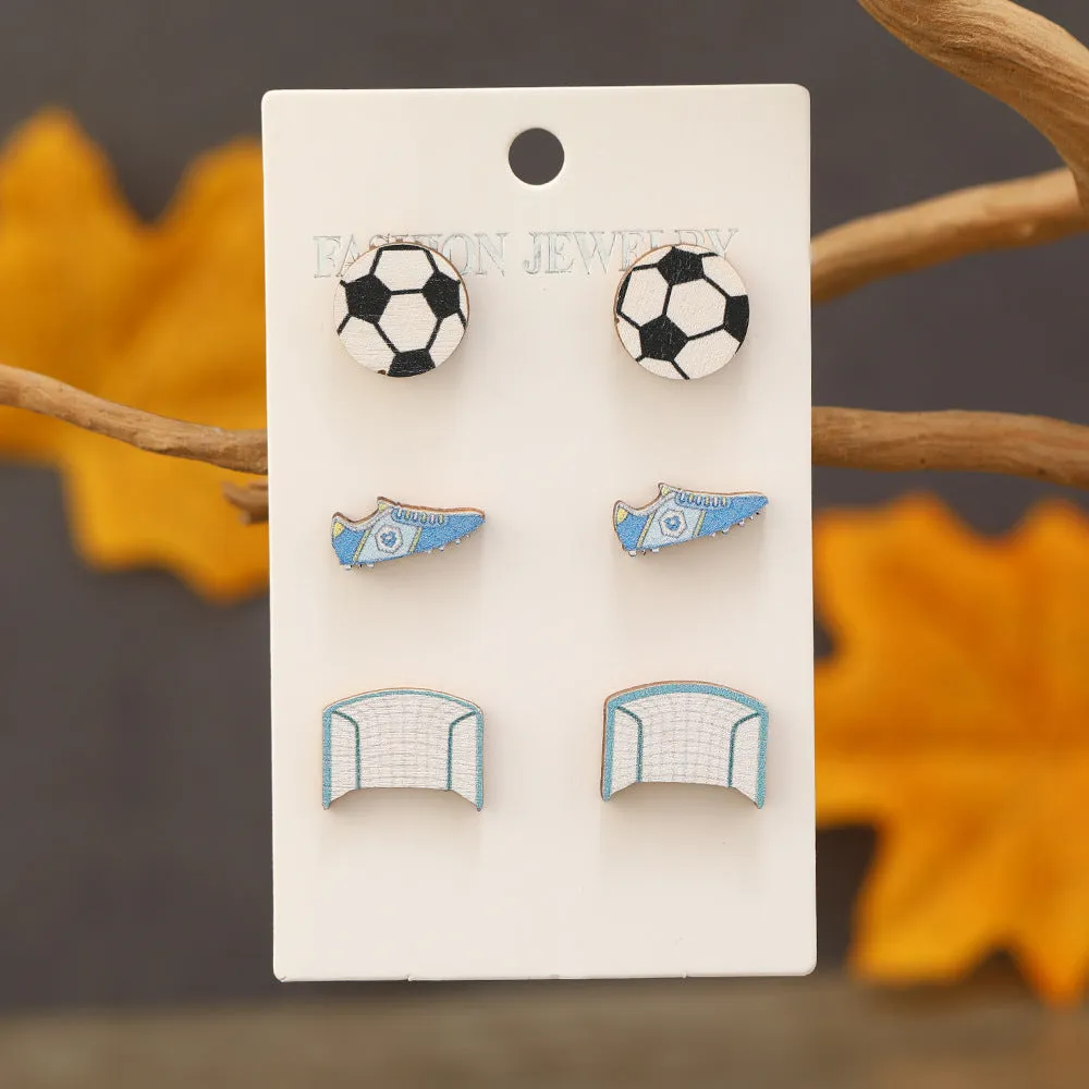 Wholesale Cartoon Football Set Earrings