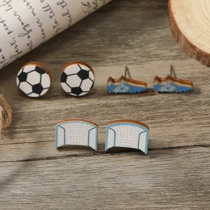 Wholesale Cartoon Football Set Earrings