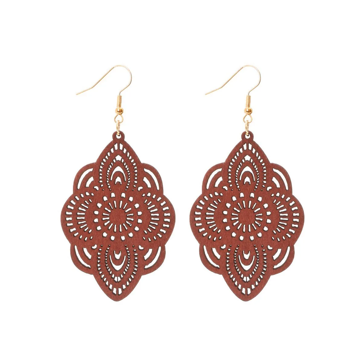 Wholesale Carved Pattern Pendant Vintage Elegant Earrings