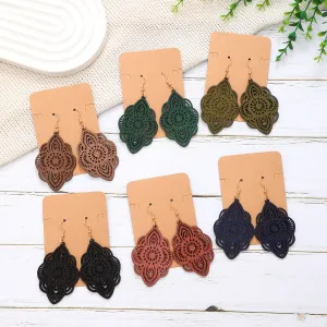 Wholesale Carved Pattern Pendant Vintage Elegant Earrings
