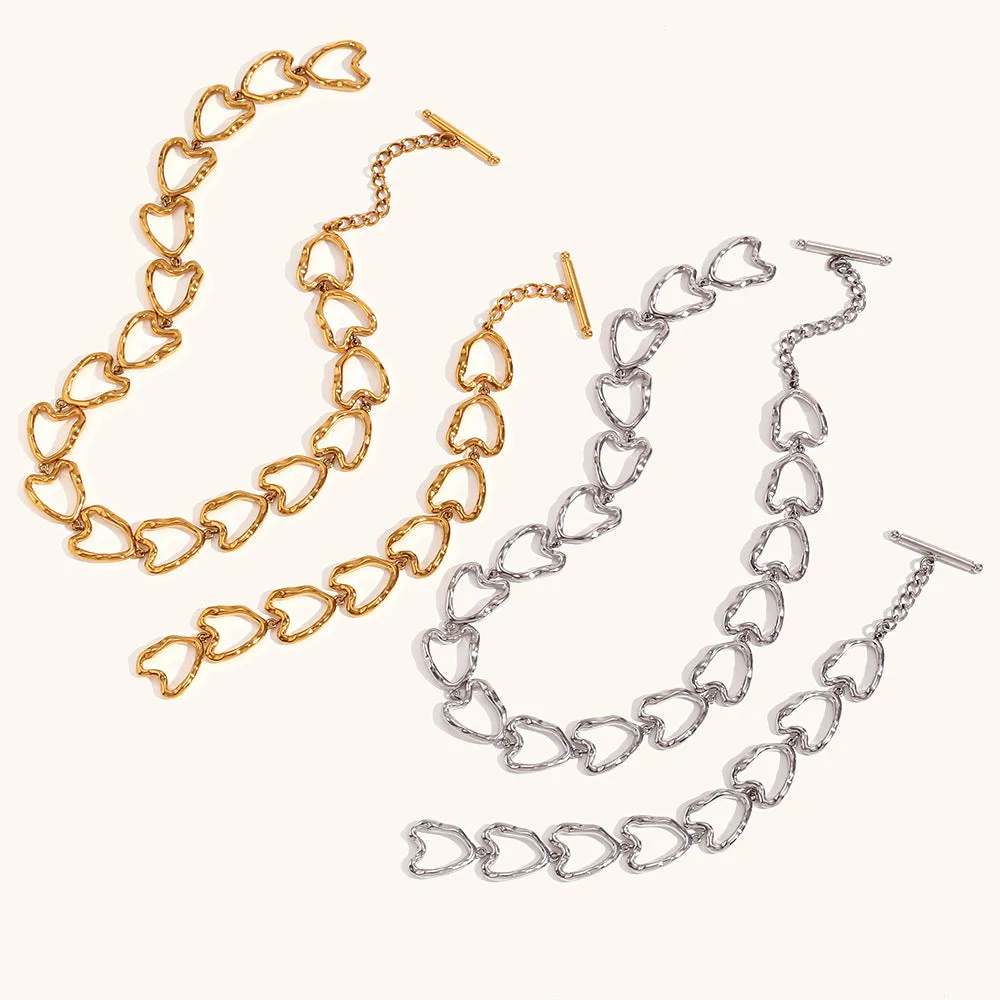Wholesale Cast Love Stainless Steel Gold Plated Handmade Chain Bracelet