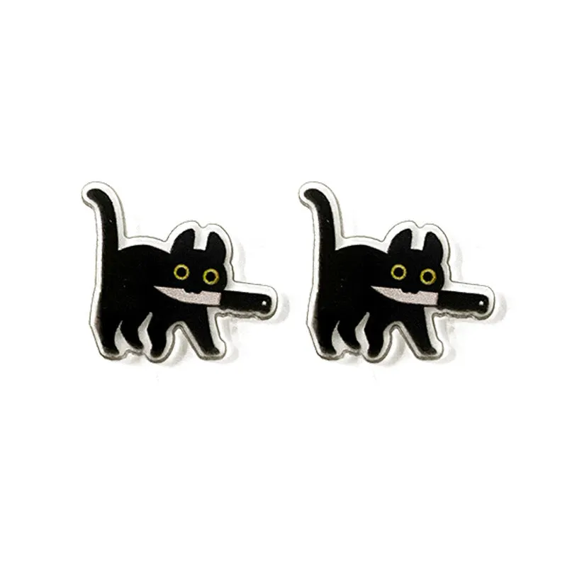 Wholesale Cat Acrylic Halloween Earrings