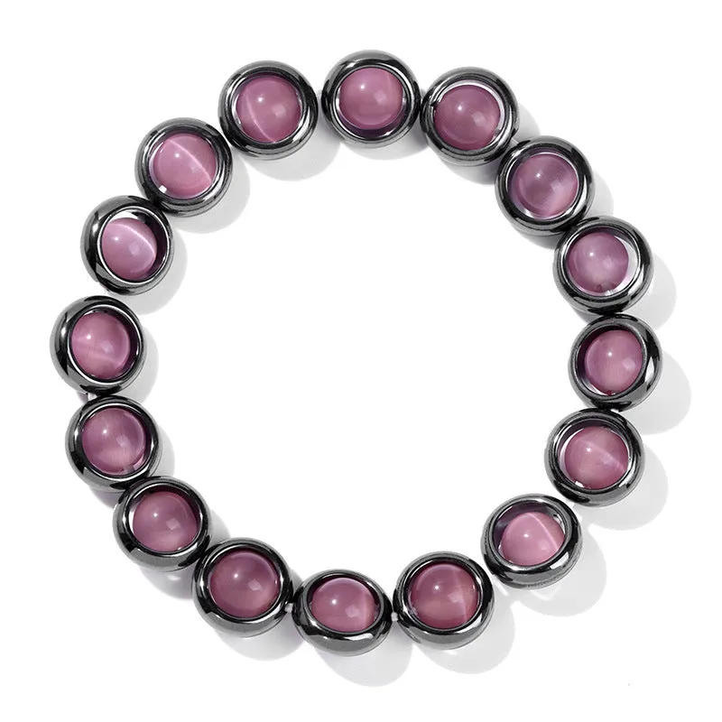 Wholesale Cat's Eye Beads Black Gallstone Donut Bracelet