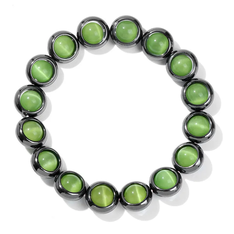 Wholesale Cat's Eye Beads Black Gallstone Donut Bracelet