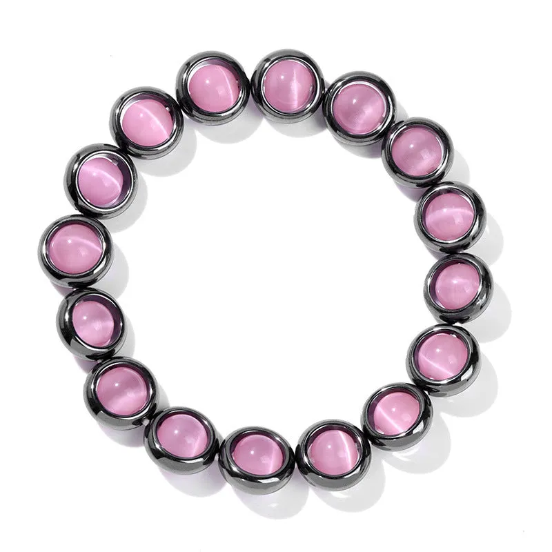 Wholesale Cat's Eye Beads Black Gallstone Donut Bracelet