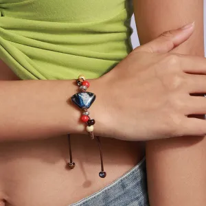 Wholesale Ceramic Fan Adjustable Beaded Bracelet