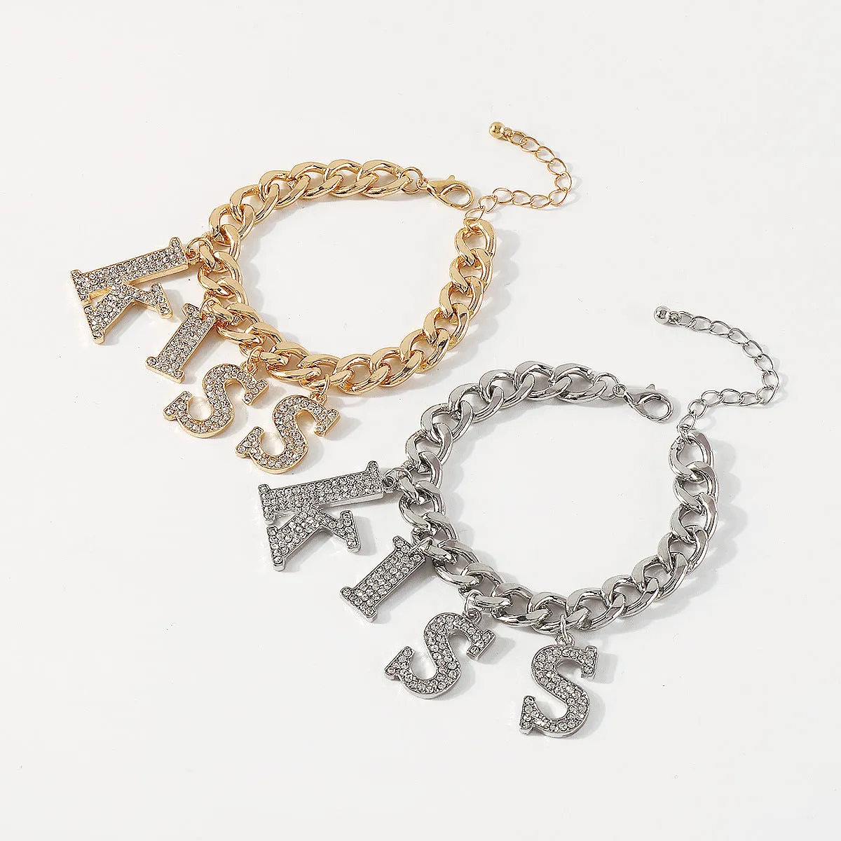 Wholesale chain KISS full diamond zinc alloy Bracelet