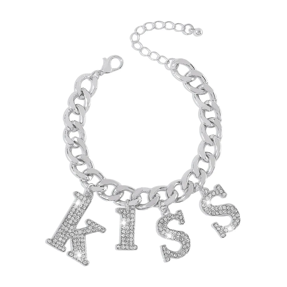 Wholesale chain KISS full diamond zinc alloy Bracelet