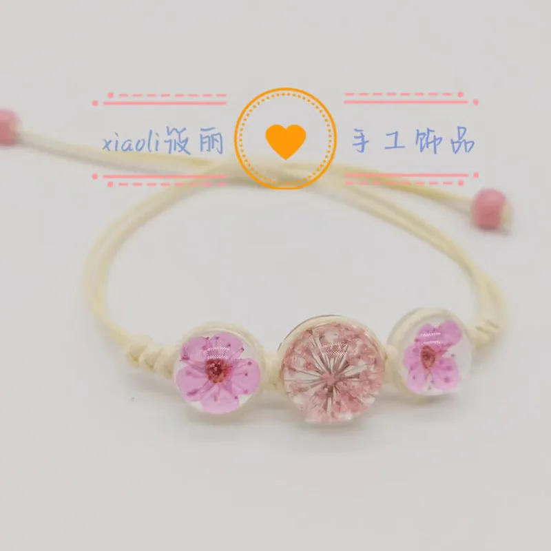 Wholesale Cherry Blossom Hand-woven Real Flower Bracelet