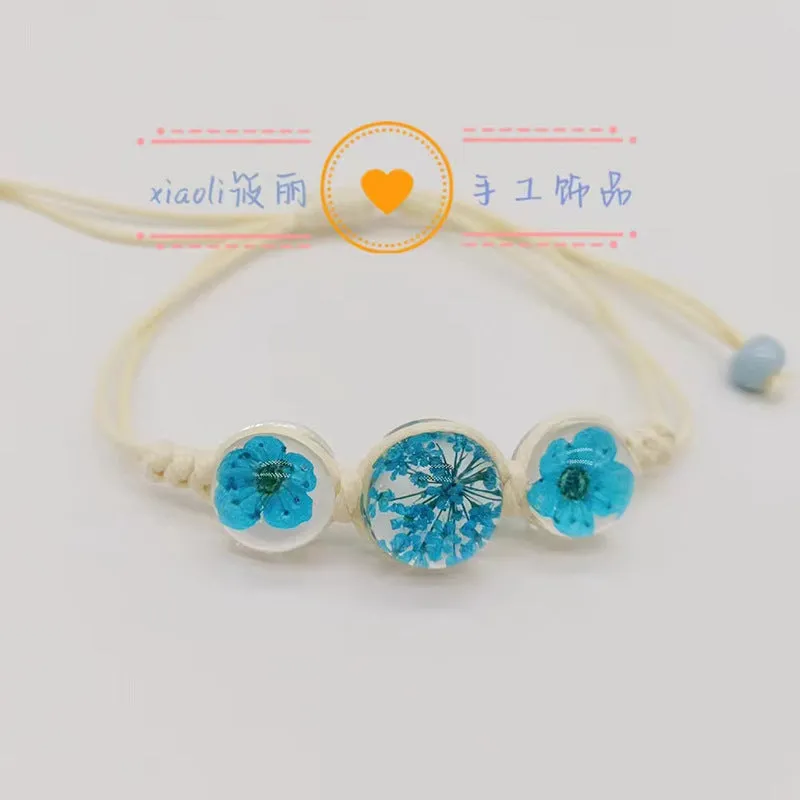 Wholesale Cherry Blossom Hand-woven Real Flower Bracelet