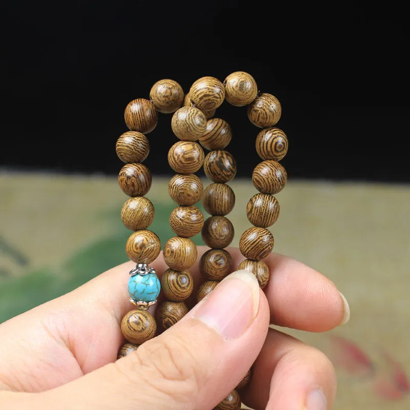 Wholesale Chicken wing wood with spacer beads 108 beads wooden bracelet
