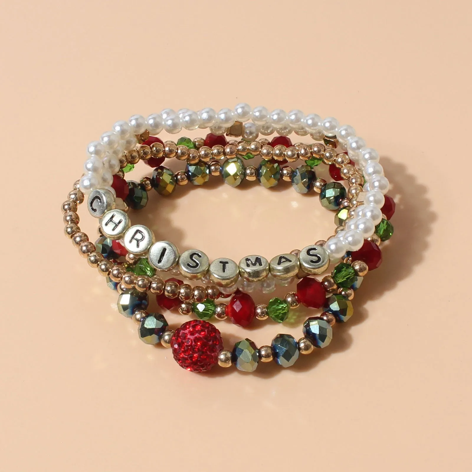 Wholesale Christmas Beads Beaded Bracelet