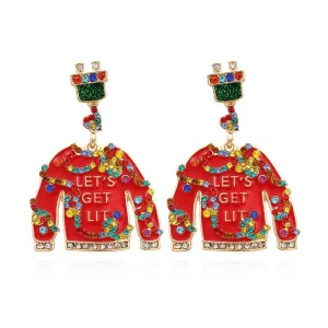 Wholesale Christmas Clothing Design with Oil Drop Diamond Earrings