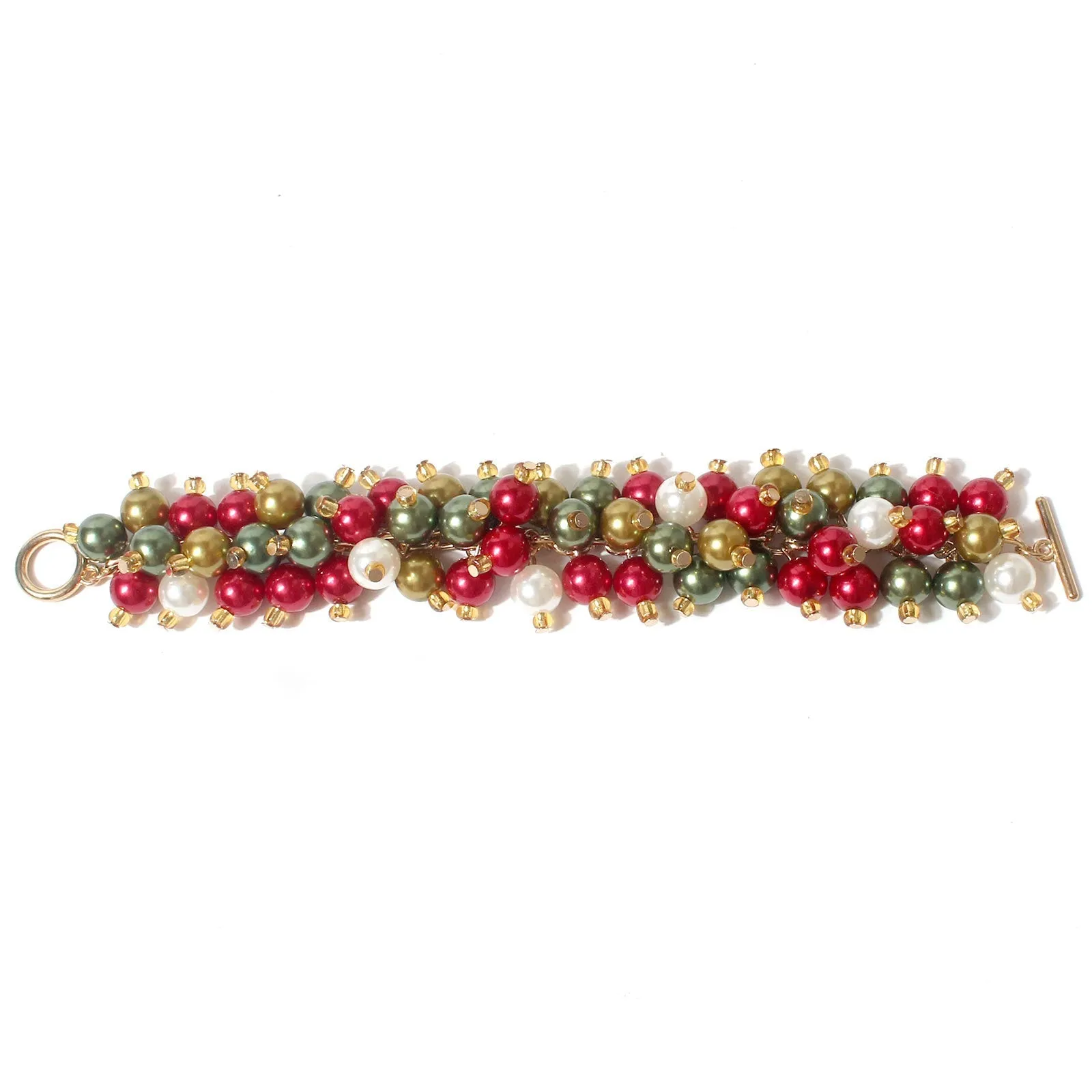 Wholesale Christmas Colorful Beads Beaded Bracelet