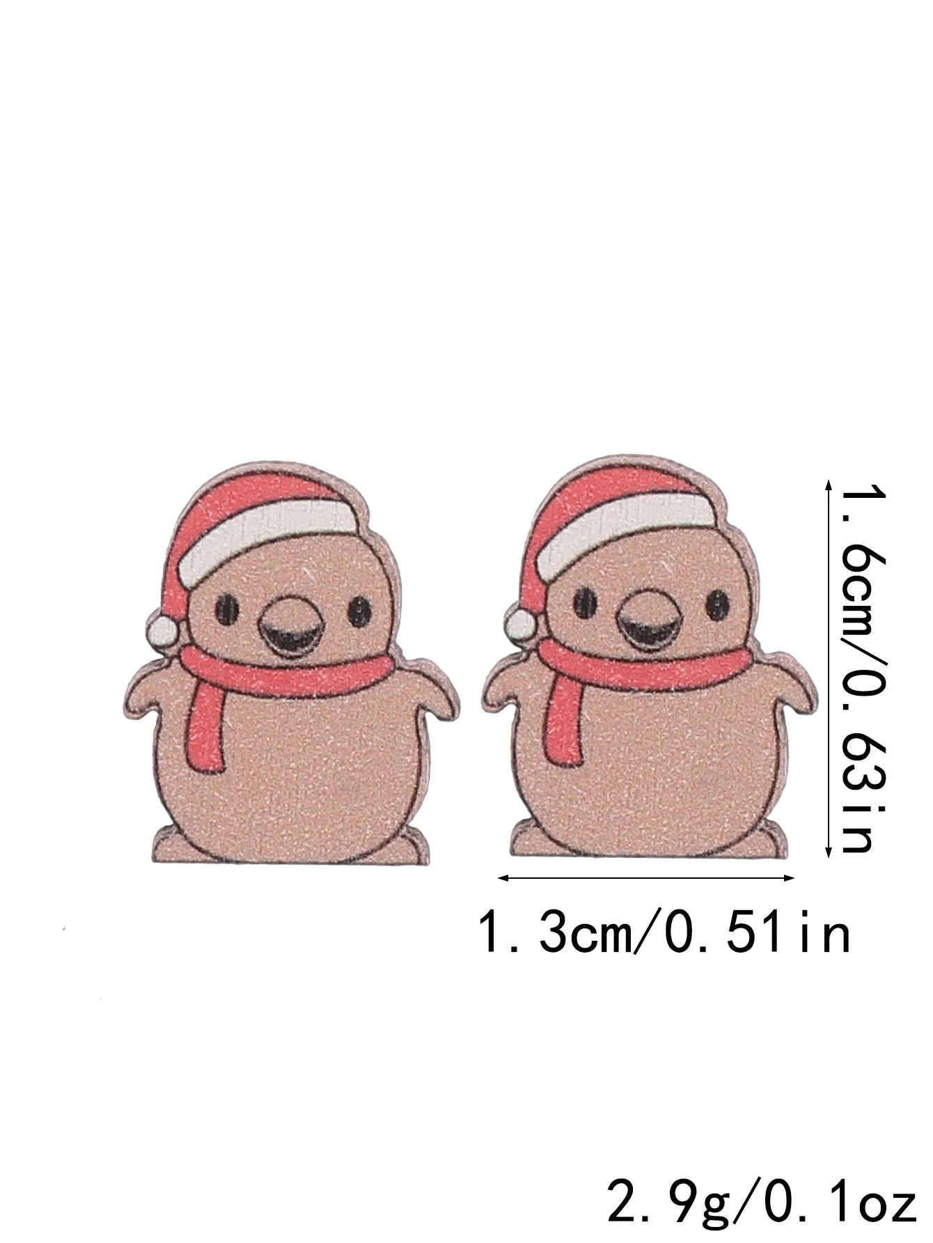 Wholesale Christmas Cute Animal Bear Fox Wooden Vintage Earrings