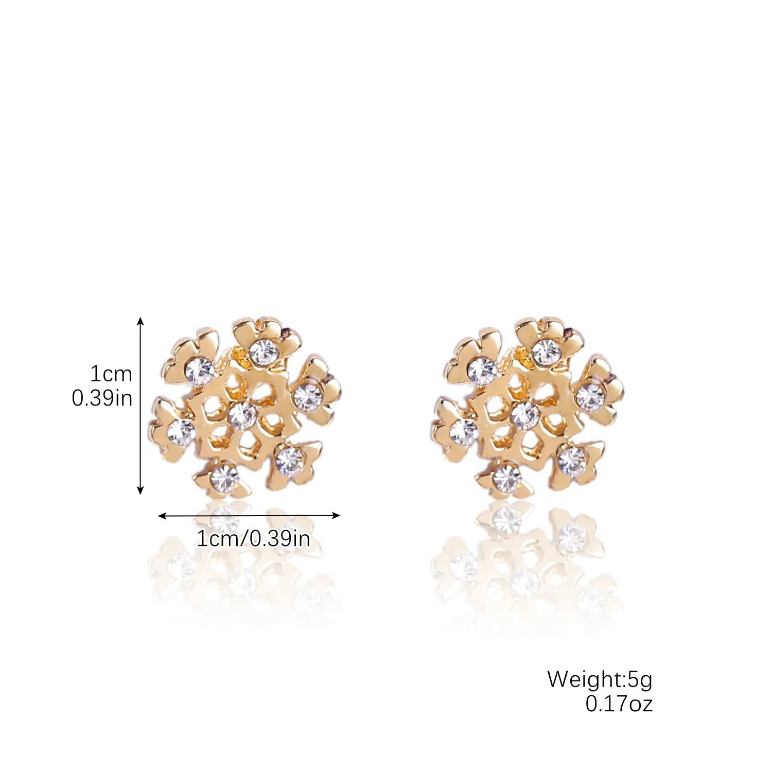 Wholesale Christmas Earrings Set with Diamond Snowflake Christmas Alloy Earrings