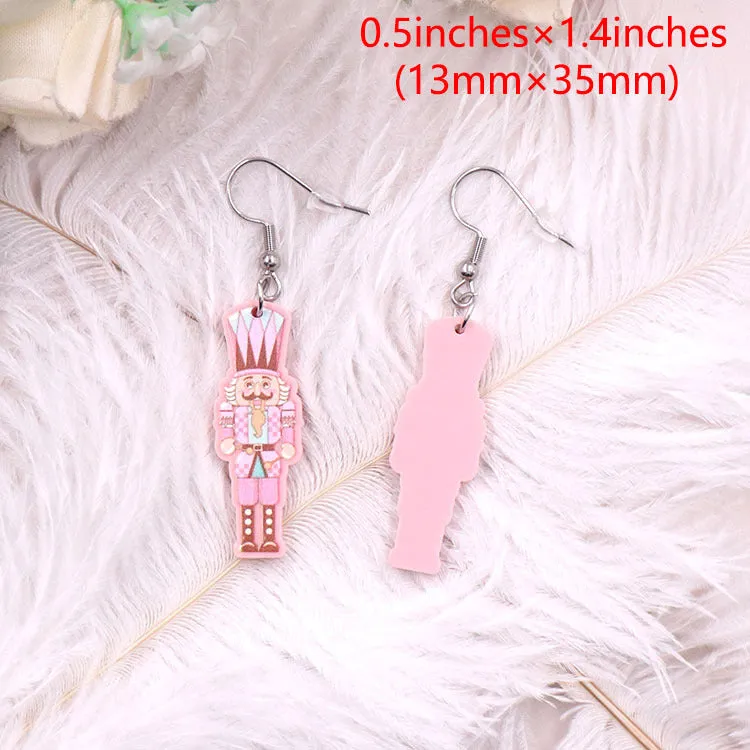 Wholesale Christmas Knight Pink Acrylic Earrings