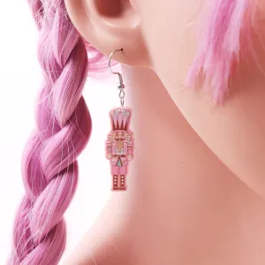 Wholesale Christmas Knight Pink Acrylic Earrings