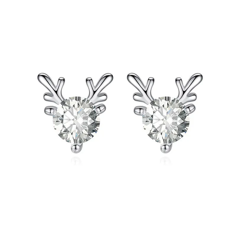 Wholesale Christmas Little Elk Alloy Stud Earrings