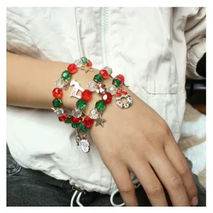 Wholesale Christmas Ornament Colorful Beads Beaded Bracelet