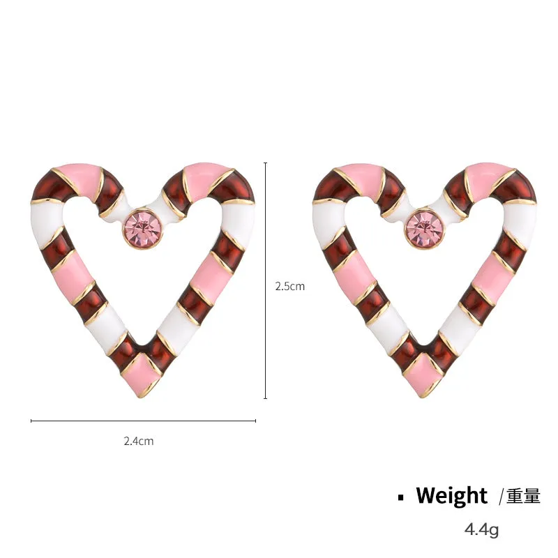 Wholesale Christmas Series Love Bow Drop Oil Earrings