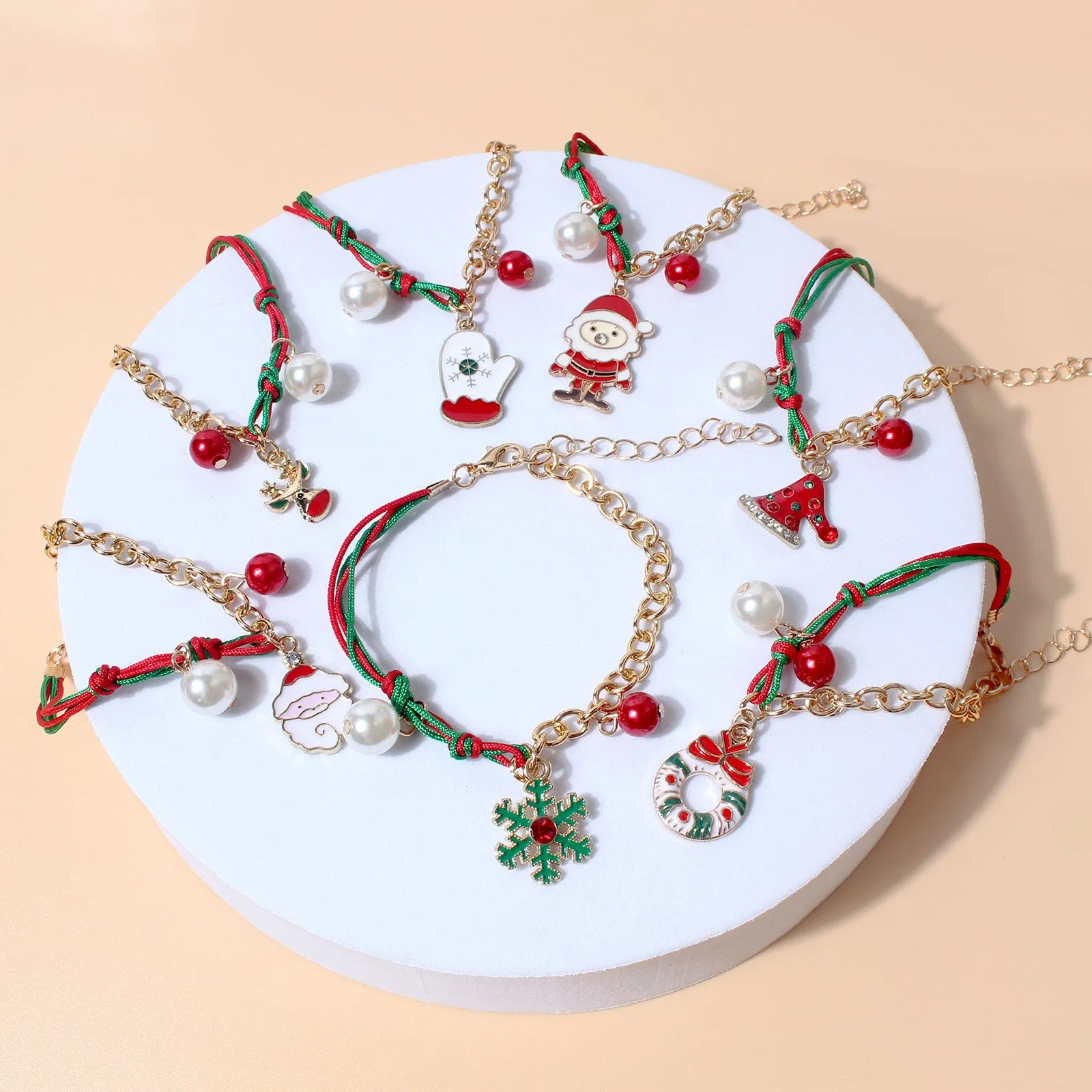 Wholesale Christmas Woven Ornament Bracelets