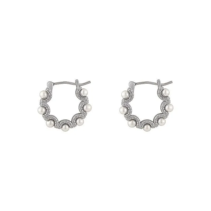 Wholesale Circle Pearl Vintage Earrings