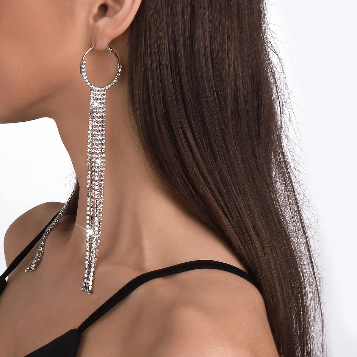 Wholesale Claw Chain Tassel Alloy Long Earrings