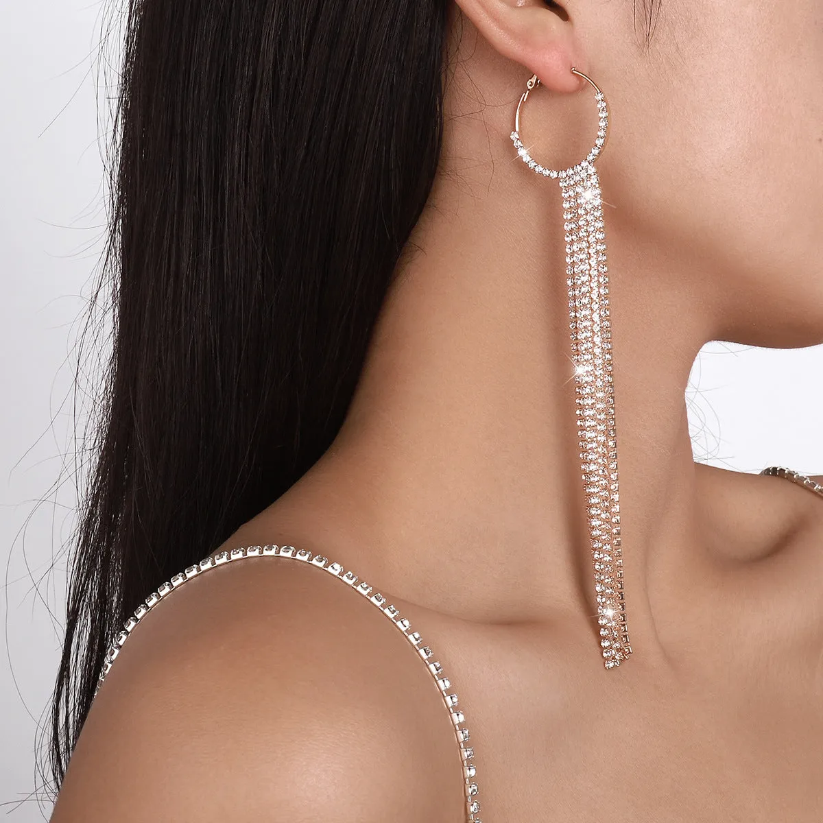 Wholesale Claw Chain Tassel Alloy Long Earrings