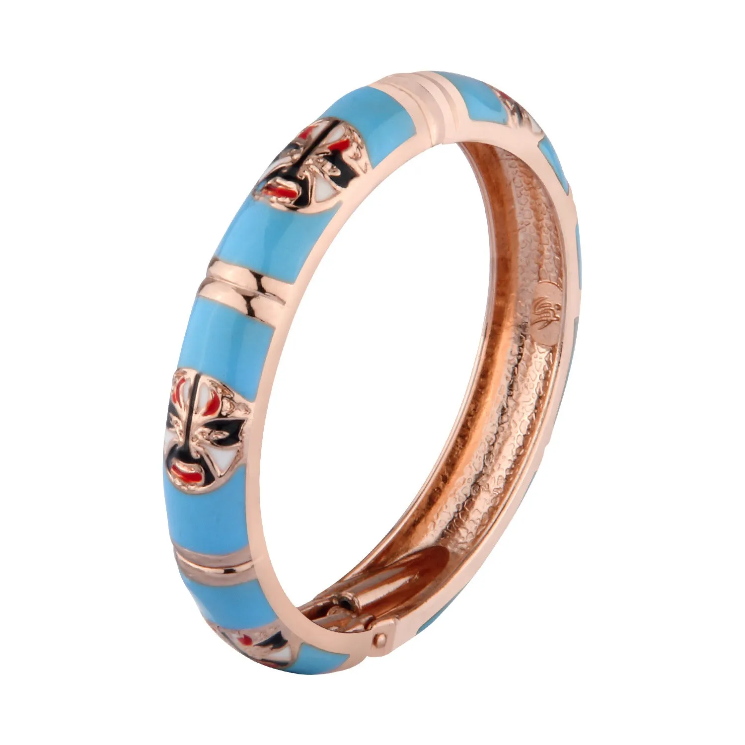 Wholesale Cloisonne Drip Oil Peking Opera Mask Enamel Opening Alloy Bracelet