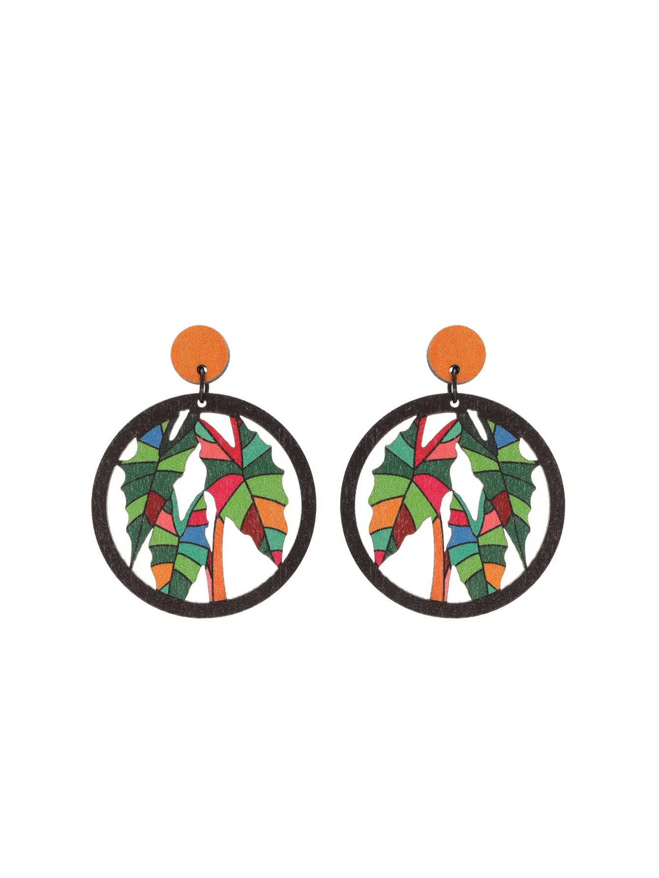 Wholesale Coconut Tree Flower Bird Hollow Round Personalized Fashion Earrings
