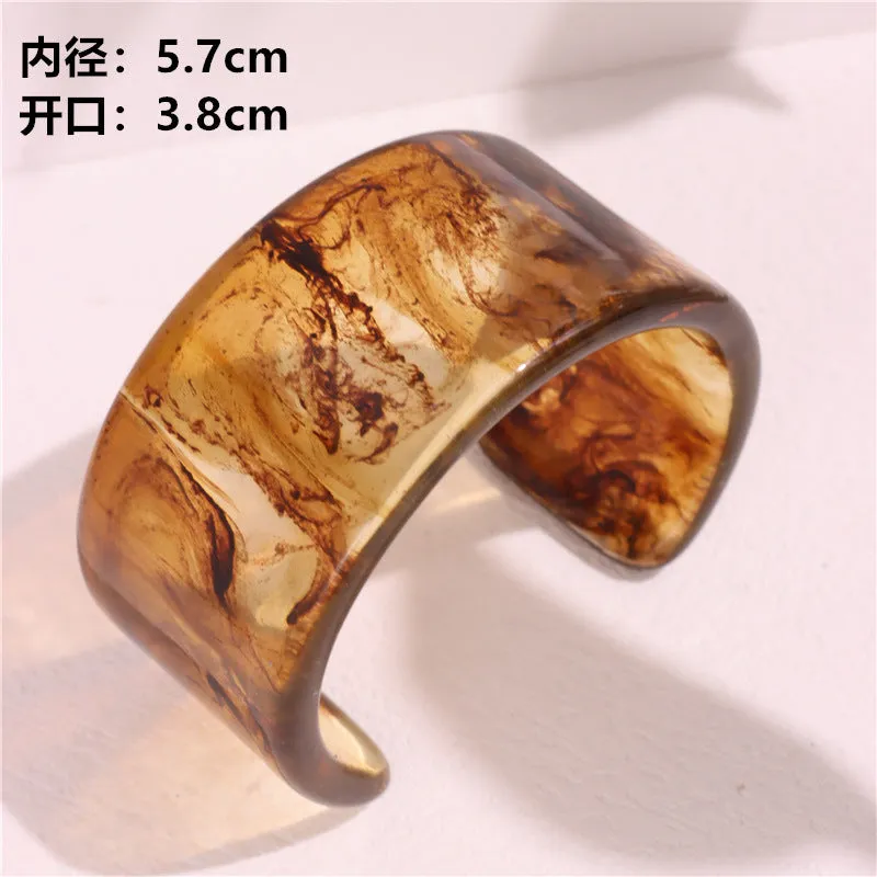 Wholesale Color Acrylic Bracelet Simple Geometric Transparent Resin Bracelet