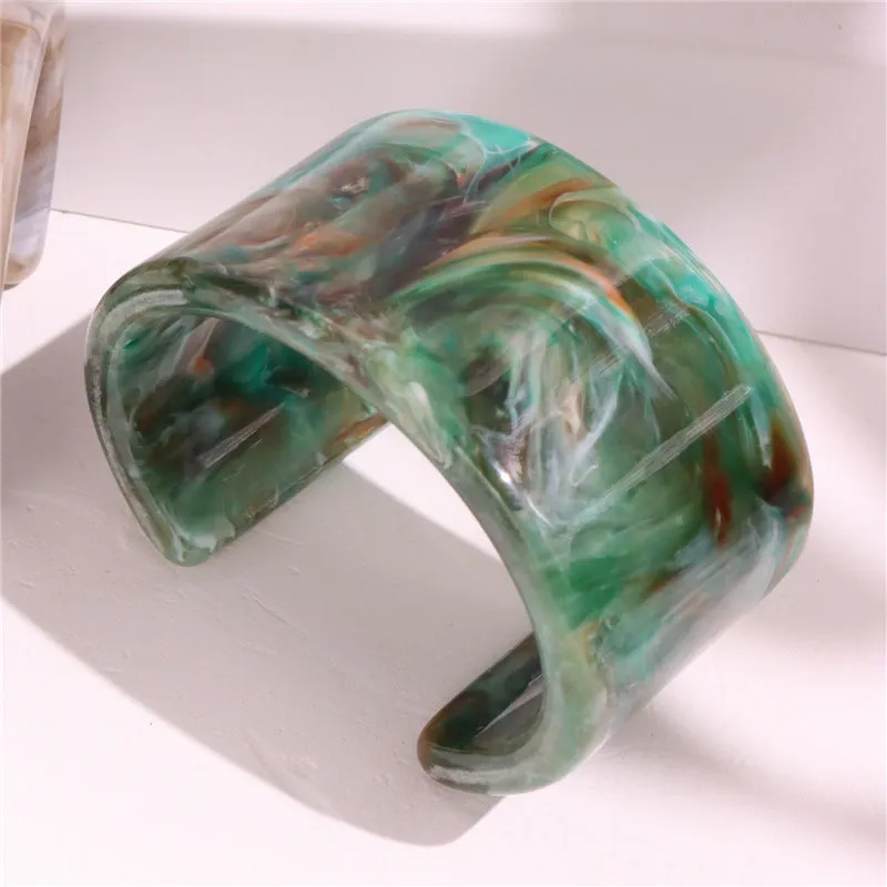 Wholesale Color Acrylic Bracelet Simple Geometric Transparent Resin Bracelet