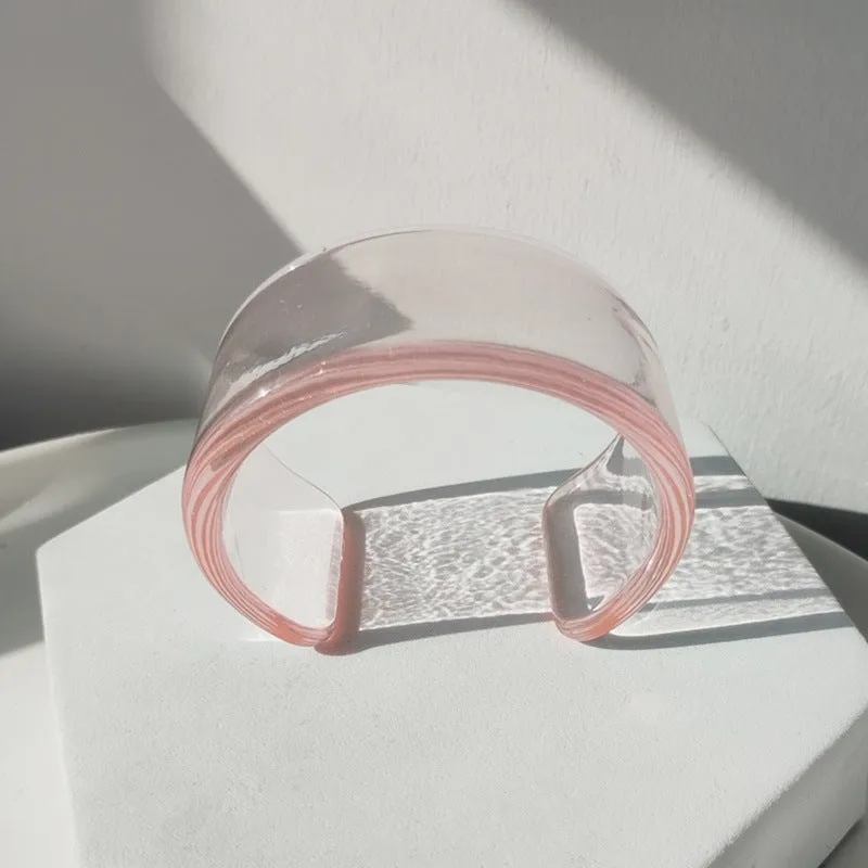 Wholesale Color Acrylic Bracelet Simple Geometric Transparent Resin Bracelet