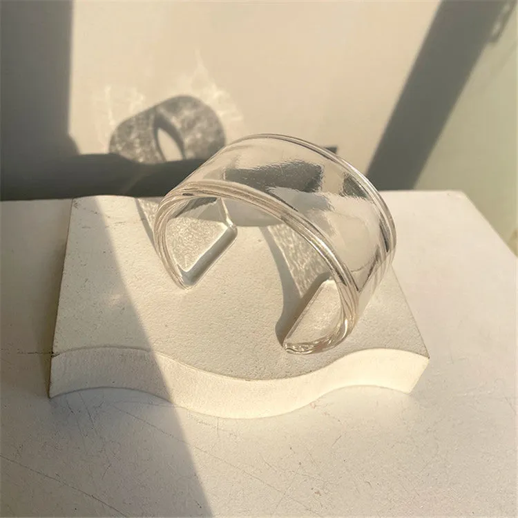 Wholesale Color Acrylic Bracelet Simple Geometric Transparent Resin Bracelet
