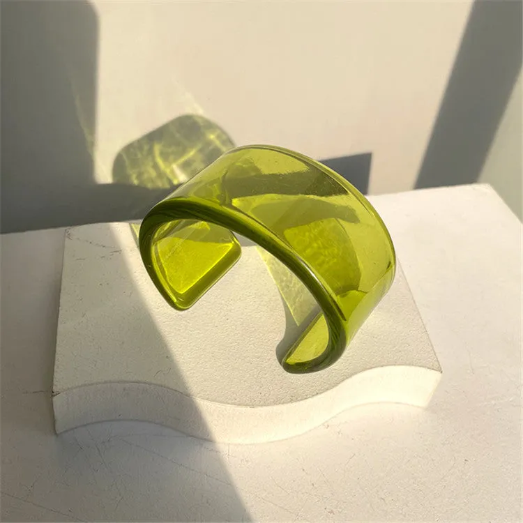 Wholesale Color Acrylic Bracelet Simple Geometric Transparent Resin Bracelet